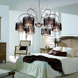 Modern Contemporary Crystal Chrome Metal Chandelier