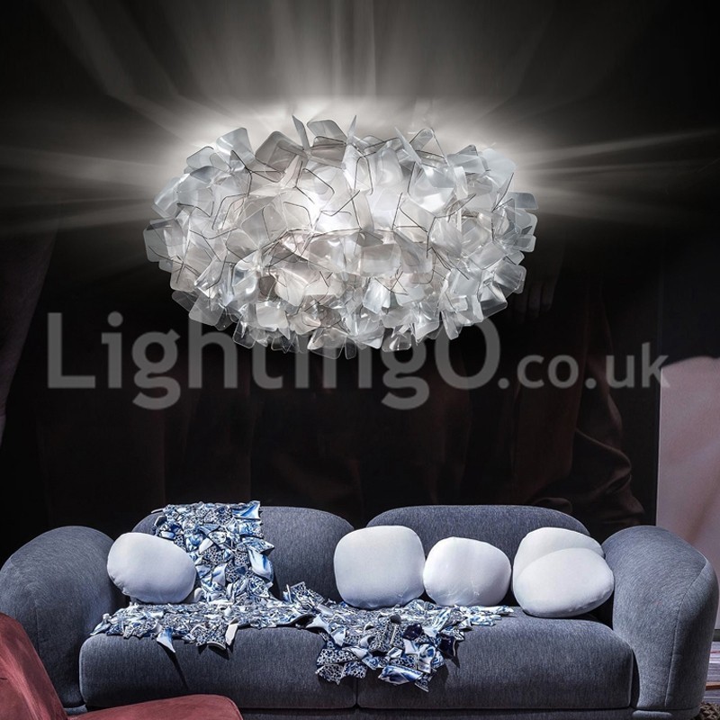 Modern Light Source Three Color Switching Flush Mount Ceiling Lights