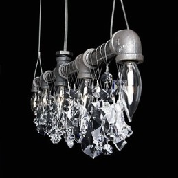 North American Style Creative 5 Light Chandeliert In Pipe Design