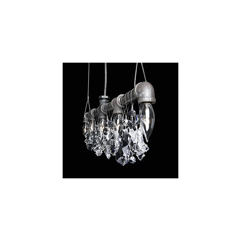 North American Style Creative 5 Light Chandeliert In Pipe Design