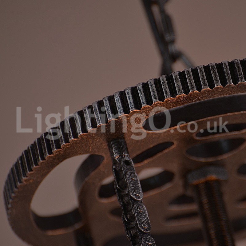 Retro Iron Gear Pendant Light Cafe