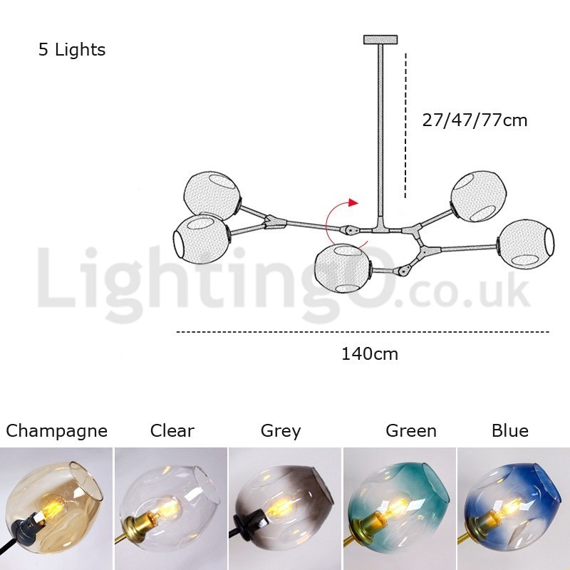 Nordic Modern Magic Bean Glass Chandelier Molecular Chandelier