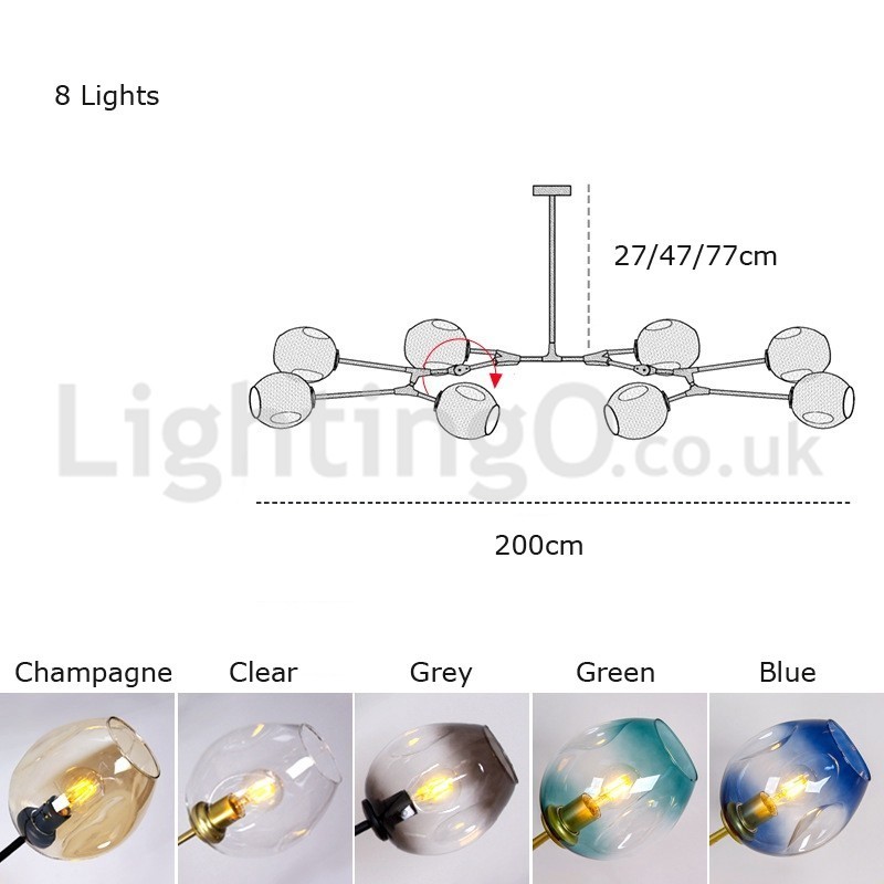 Nordic Modern Magic Bean Glass Chandelier Molecular Chandelier