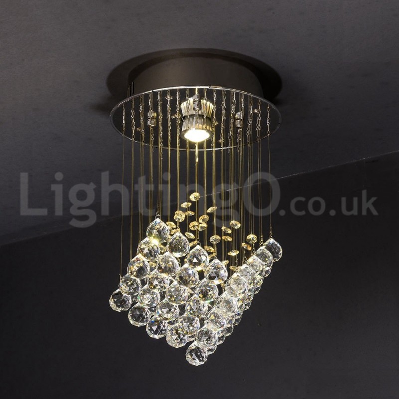 1 Light Modern K9 Crystal Ceiling Pendant Light Indoor Chandelier Lighting Lamps Fixtures