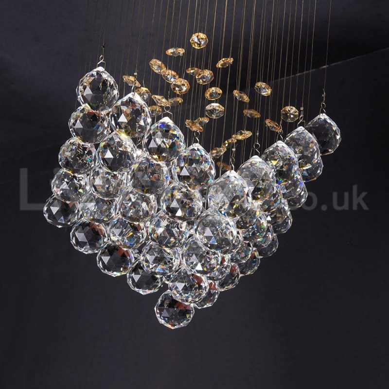 1 Light Modern K9 Crystal Ceiling Pendant Light Indoor Chandelier Lighting Lamps Fixtures