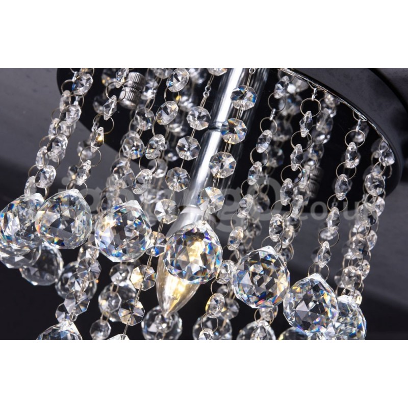 Modern Round Crystal Chandelier Porch Flush Mount Light