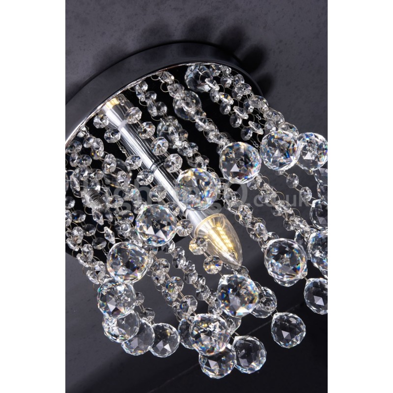 Modern Round Crystal Chandelier Porch Flush Mount Light