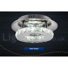 Dimmable Modern Round Crystal Flush Mounted Ceiling Lights with Remote Control