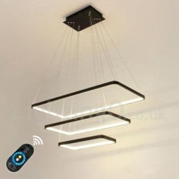 Dimmable Pendant Light with Remote Control Modern Design Three Rectangles