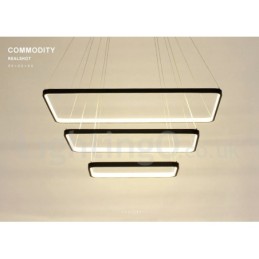 Dimmable Pendant Light with Remote Control Modern Design Three Rectangles