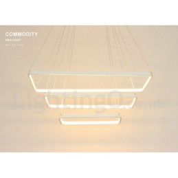 Dimmable Pendant Light with Remote Control Modern Design Three Rectangles