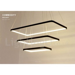 Dimmable Pendant Light with Remote Control Modern Design Three Rectangles