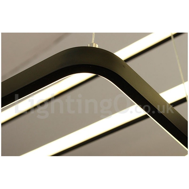Dimmable Pendant Light with Remote Control Modern Design Three Rectangles