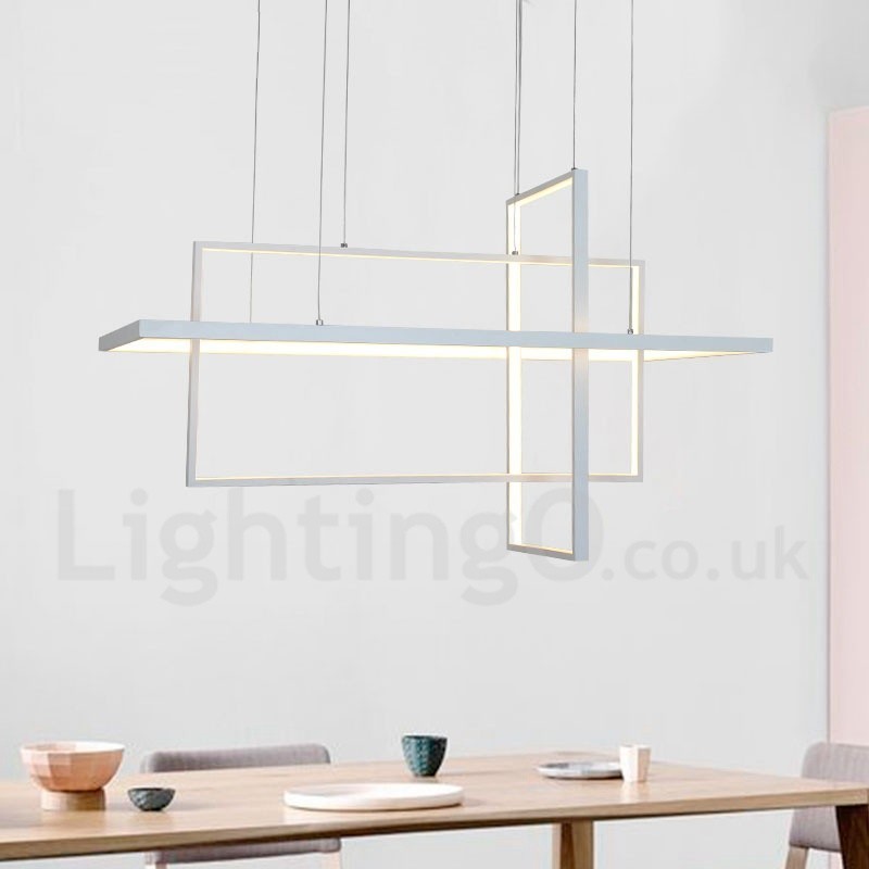 Dimmable Pendant Light with Remote Control Modern Design Three Rectangles