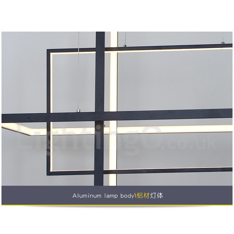 Dimmable Pendant Light with Remote Control Modern Design Three Rectangles
