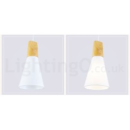 Wood Modern 1 Light 3 Lights Pendant Light with Fabric Shade