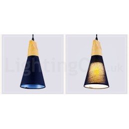 Wood Modern 1 Light 3 Lights Pendant Light with Fabric Shade