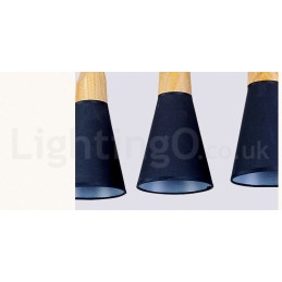 Wood Modern 1 Light 3 Lights Pendant Light with Fabric Shade