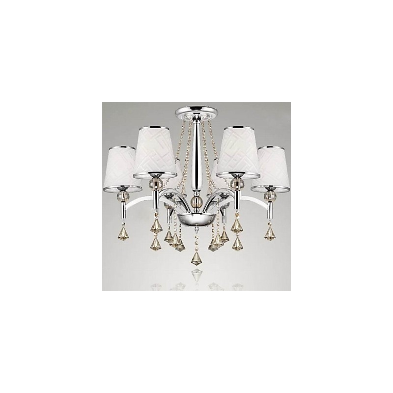 Modern Contemporary Crystal Chrome Metal Chandelier