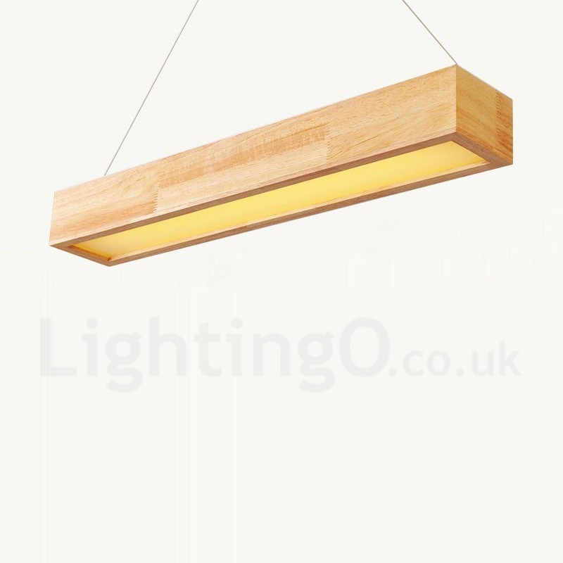 Wood Modern Long Pendant Light
