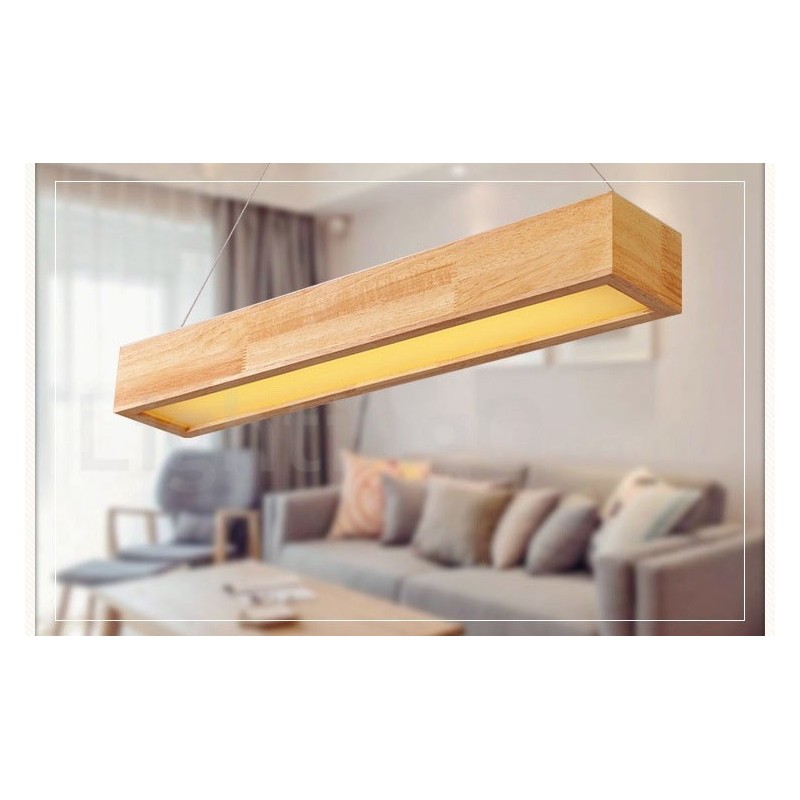 Wood Modern Long Pendant Light