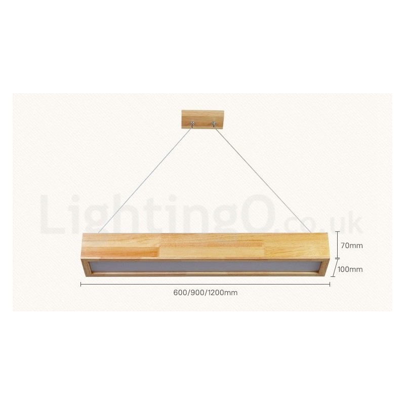 Wood Modern Long Pendant Light