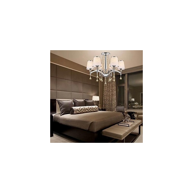 Modern Contemporary Crystal Chrome Metal Chandelier