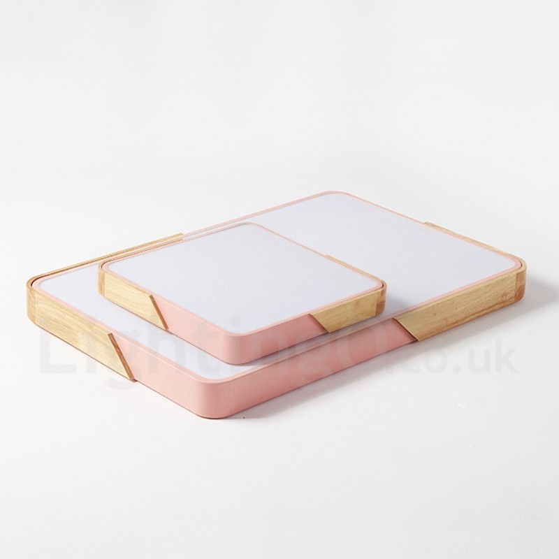 Dimmable Ultra thin Multi Colours Rectangle Wood Ceiling Light with Acrylic Shade Ceiling Lamp Nordic Style