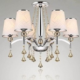 Modern Contemporary Crystal Chrome Metal Chandelier
