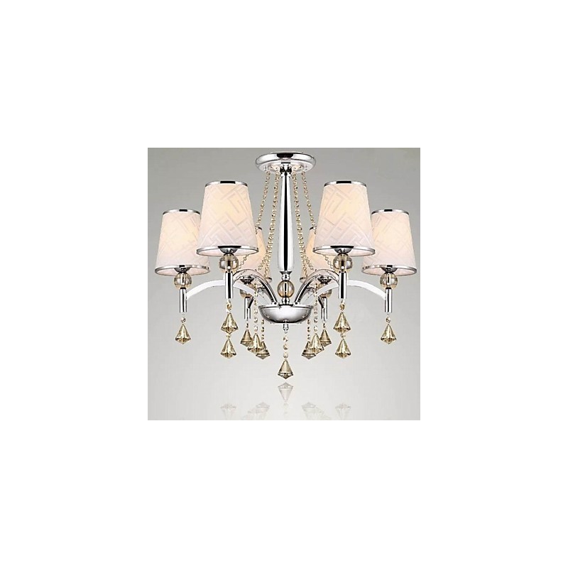 Modern Contemporary Crystal Chrome Metal Chandelier