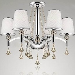 Modern Contemporary Crystal Chrome Metal Chandelier