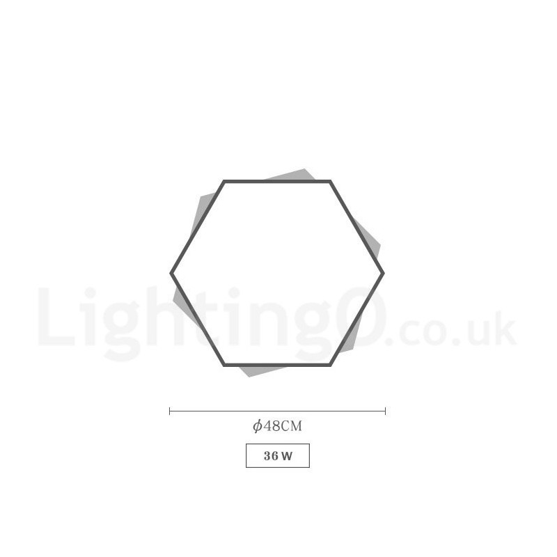 Dimmable Multi Colours Hexagon Wood Ceiling Light with Acrylic Shade Ceiling Lamp Nordic Style