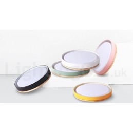 Dimmable Multi Colours Circular Wood Ceiling Light with Acrylic Shade Ceiling Lamp Nordic Style