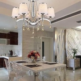 Modern Contemporary Crystal Chrome Metal Chandelier