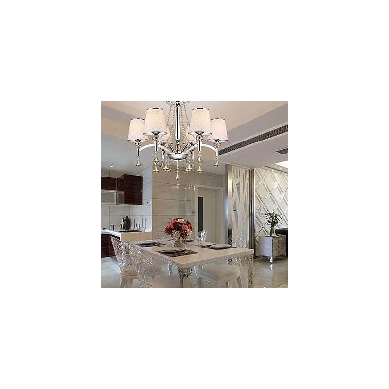 Modern Contemporary Crystal Chrome Metal Chandelier