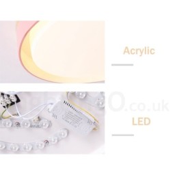 Dimmable Multi Colours Circular Wood Ceiling Light with Acrylic Shade Ceiling Lamp Nordic Style