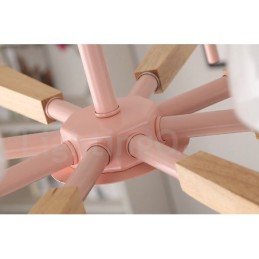 6 Light 8 Light Multi Colours Macaron Wood Pendant Light with Glass Shades Chandelier Nordic Style