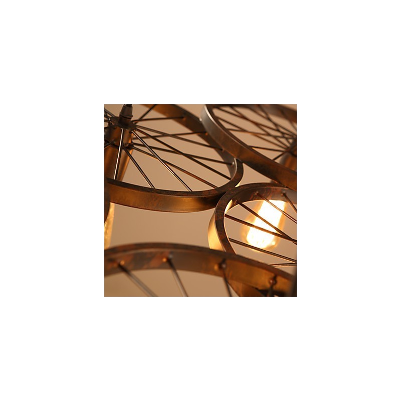 Lighting Industrial Loft Style Wrought Iron Chandelier Cafe Wheel Chandelier