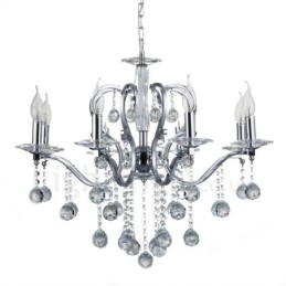 Chrome Elegant Crystal Candle Chandelier