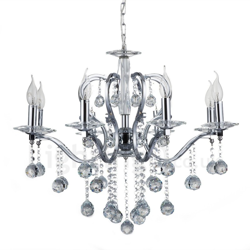 Chrome Elegant Crystal Candle Chandelier