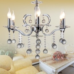 Chrome Elegant Crystal Candle Chandelier