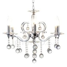 Chrome Elegant Crystal Candle Chandelier