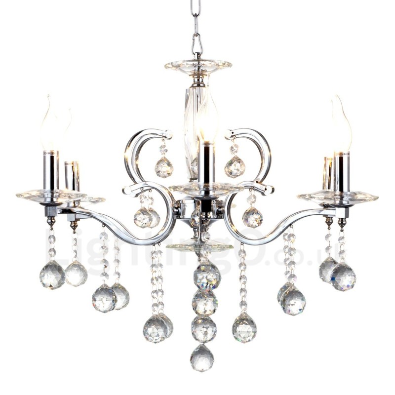 Chrome Elegant Crystal Candle Chandelier