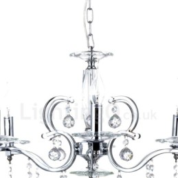 Chrome Elegant Crystal Candle Chandelier