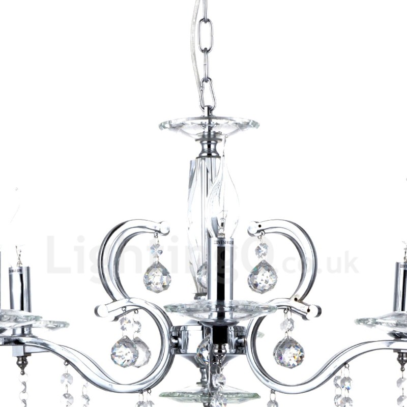 Chrome Elegant Crystal Candle Chandelier