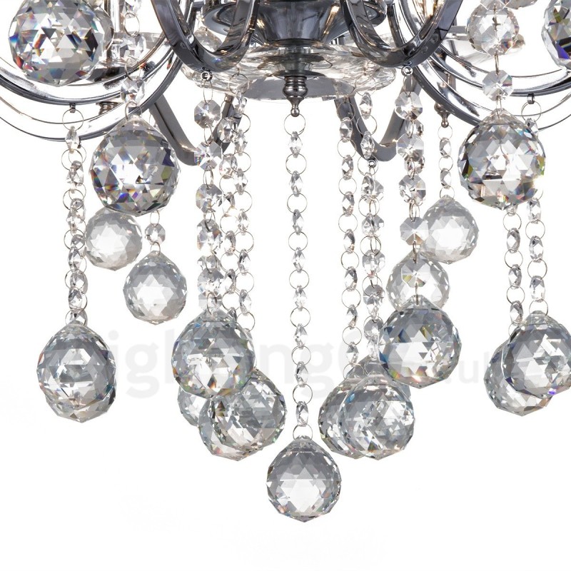 Chrome Elegant Crystal Candle Chandelier