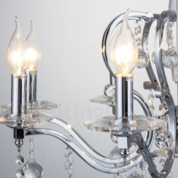 Chrome Elegant Crystal Candle Chandelier