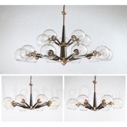 Retro Vintage Magic Bean Rustic Chandelier with Multi Colours Glass Shades