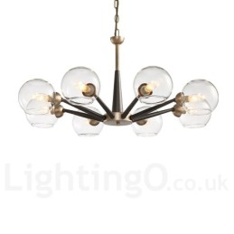 Retro Vintage Magic Bean Rustic Chandelier with Multi Colours Glass Shades
