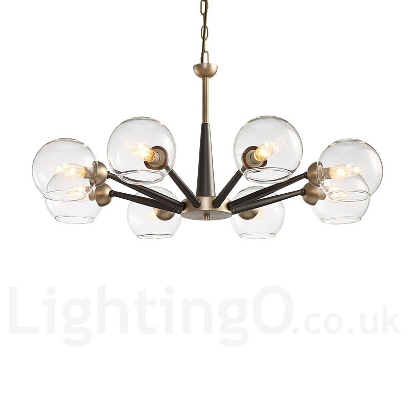 Retro Vintage Magic Bean Rustic Chandelier with Multi Colours Glass Shades